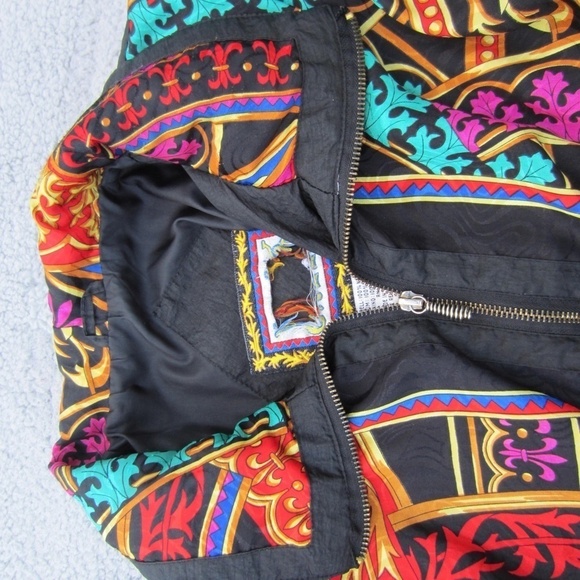 Rock Creek Track jacket Windbreaker Women's S Floral Full Zip Y2K Vintage Retro - Picture 7 of 15